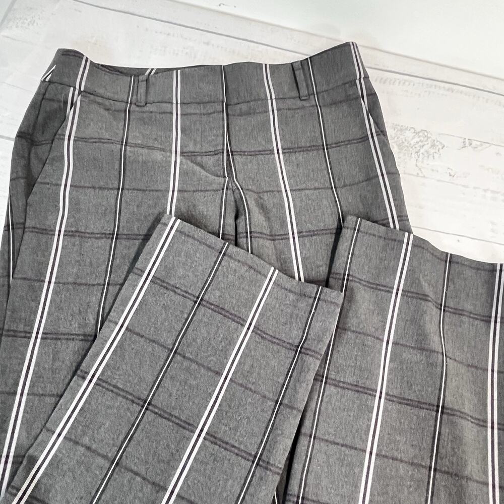 Ann Taylor Loft Pants size 4 Marisa Trouser Gray Purple Plaid Stretch Career - Picture 6 of 7